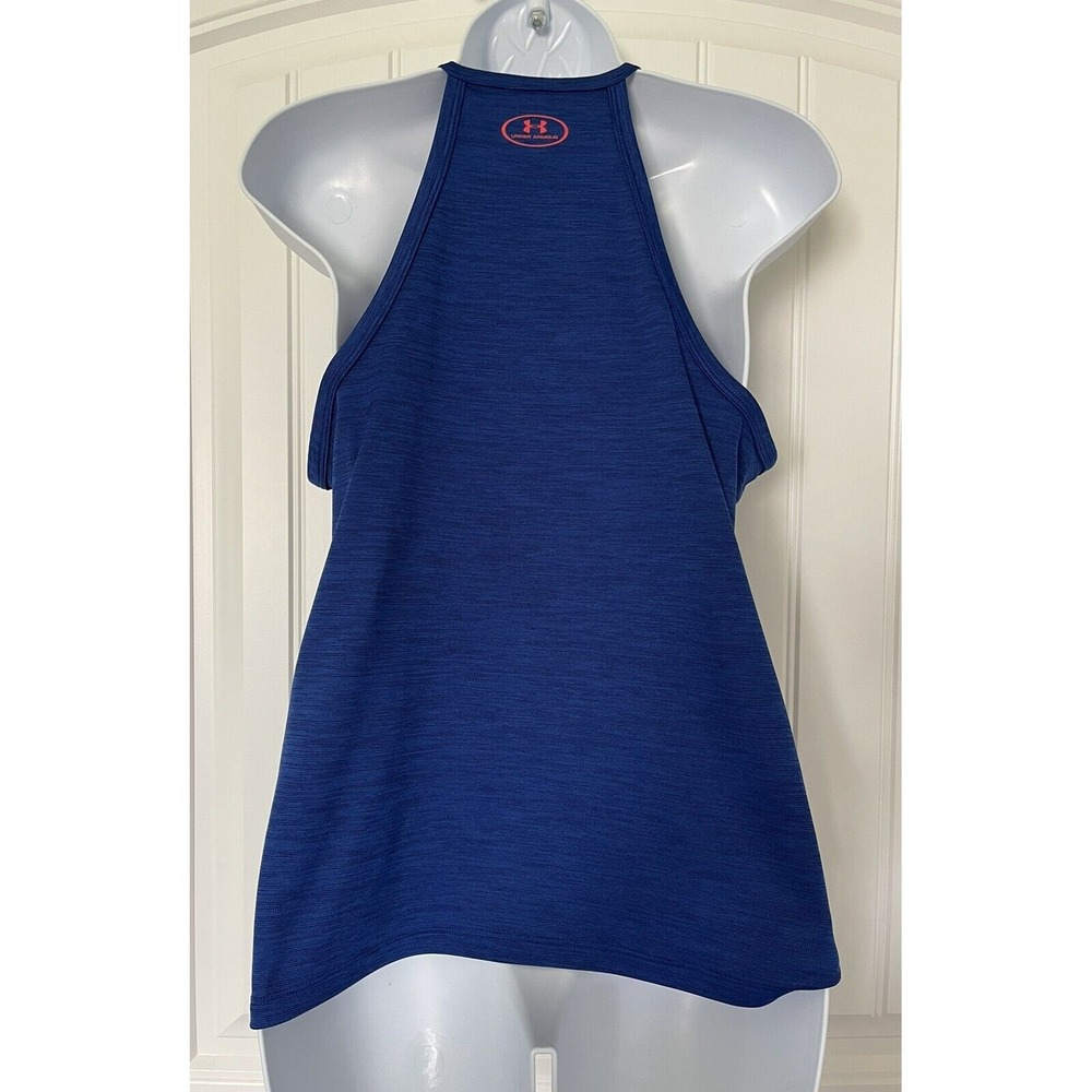 Under Armour Youth Large YLG Girls Tank Top Loose Fit Heat Gear Workout Blue Top - Picture 4 of 10